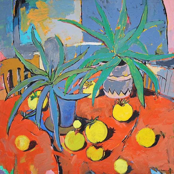 Yellow Food Modern Painting Artem Andreichuk - Subjektiv.art