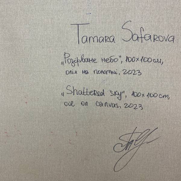 Shattered Sky Expressive and gestural Painting Tamara Safarova - Subjektiv.art