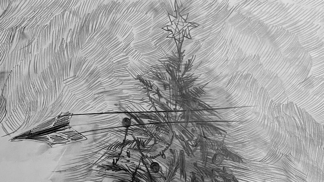 Crying deer Expressive and gestural Drawing Anastasiia Pustovarova - Subjektiv.art